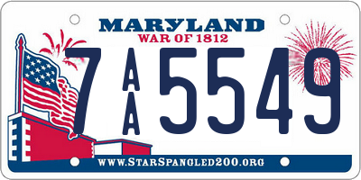 MD license plate 7AA5549