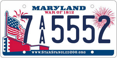 MD license plate 7AA5552