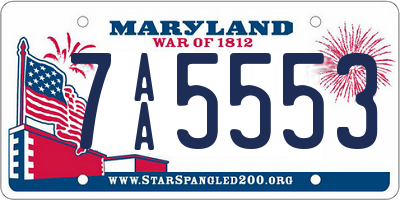 MD license plate 7AA5553