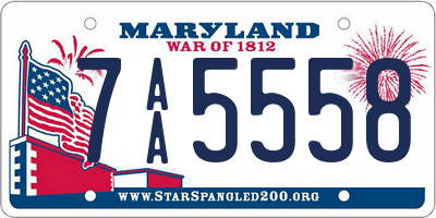 MD license plate 7AA5558