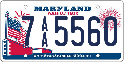 MD license plate 7AA5560