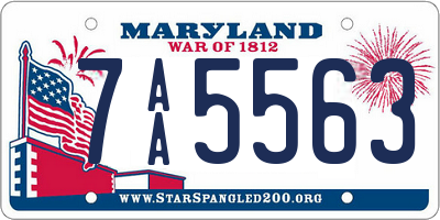 MD license plate 7AA5563
