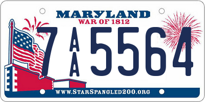 MD license plate 7AA5564