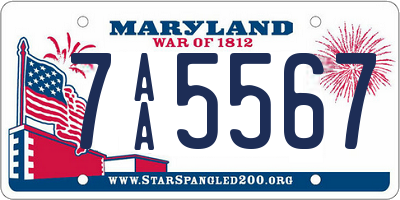 MD license plate 7AA5567