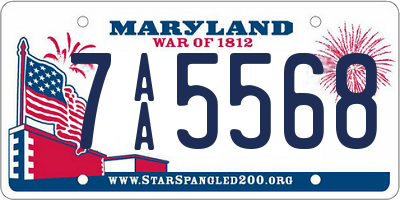 MD license plate 7AA5568