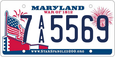 MD license plate 7AA5569