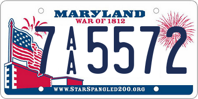 MD license plate 7AA5572