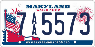 MD license plate 7AA5573