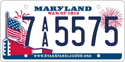 MD license plate 7AA5575