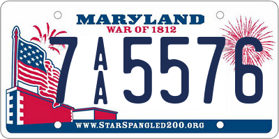 MD license plate 7AA5576