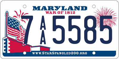 MD license plate 7AA5585