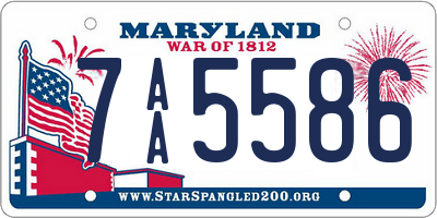 MD license plate 7AA5586