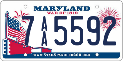 MD license plate 7AA5592