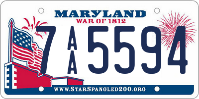 MD license plate 7AA5594