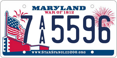 MD license plate 7AA5596