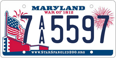 MD license plate 7AA5597