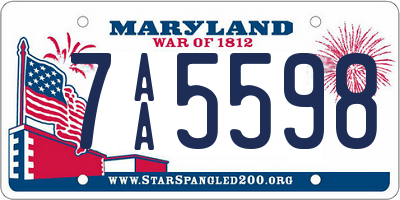 MD license plate 7AA5598