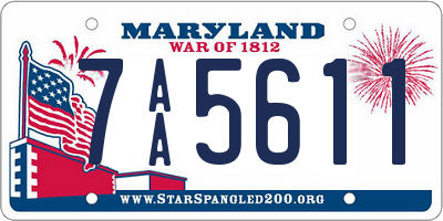 MD license plate 7AA5611