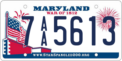 MD license plate 7AA5613