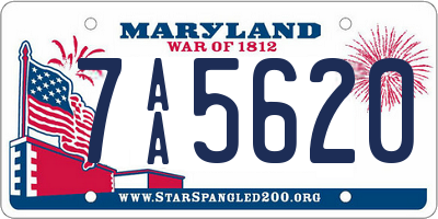 MD license plate 7AA5620