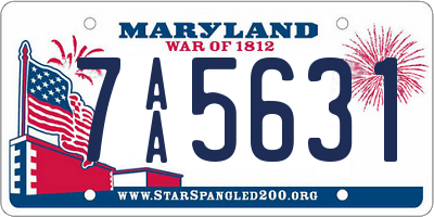 MD license plate 7AA5631