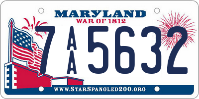 MD license plate 7AA5632