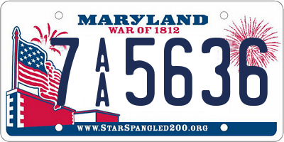 MD license plate 7AA5636