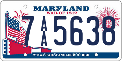 MD license plate 7AA5638