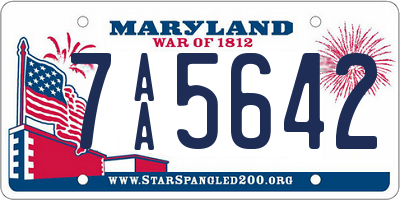 MD license plate 7AA5642