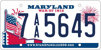 MD license plate 7AA5645