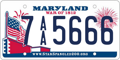 MD license plate 7AA5666