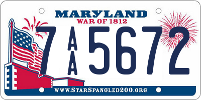 MD license plate 7AA5672