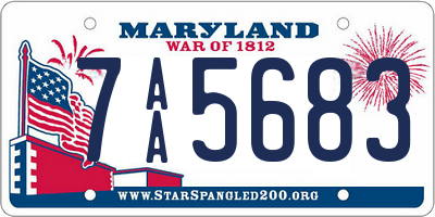 MD license plate 7AA5683