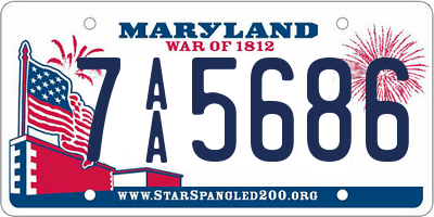 MD license plate 7AA5686