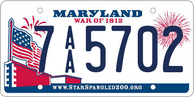 MD license plate 7AA5702