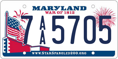 MD license plate 7AA5705