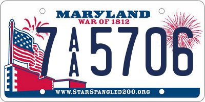 MD license plate 7AA5706