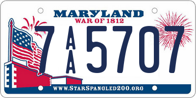 MD license plate 7AA5707