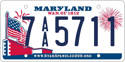 MD license plate 7AA5711