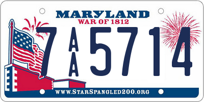 MD license plate 7AA5714