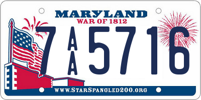 MD license plate 7AA5716