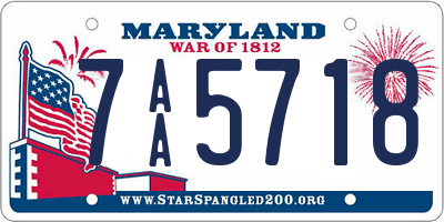 MD license plate 7AA5718