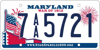 MD license plate 7AA5721