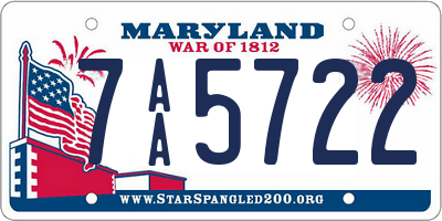 MD license plate 7AA5722