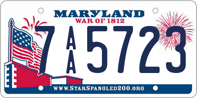 MD license plate 7AA5723