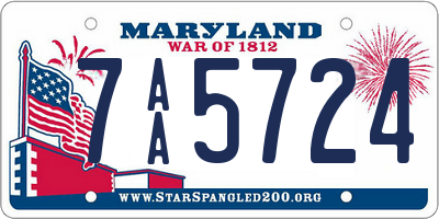 MD license plate 7AA5724