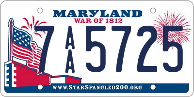 MD license plate 7AA5725