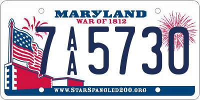 MD license plate 7AA5730