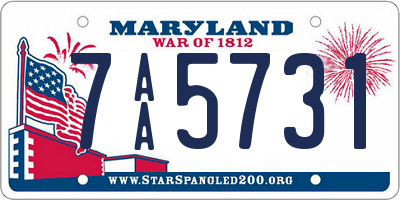 MD license plate 7AA5731