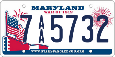 MD license plate 7AA5732